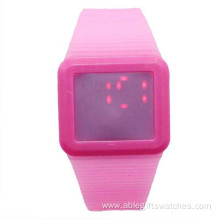 New Popular Square Silicone Digital Touch Watch For Unisex